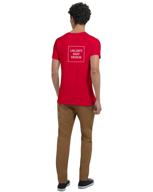 Design din egen Premium Unisex V-hals T-shirt med eget tryk