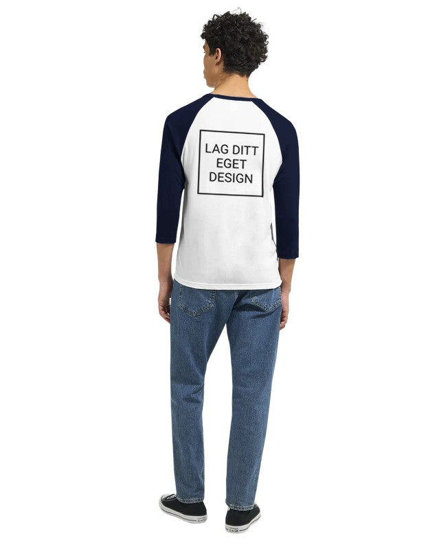Unisex Raglan T-skjorte med 3/4 Ermer – Skap Ditt Unike Design