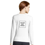 Design din egen figursyede langærmede t-shirt til kvinder med eget tryk