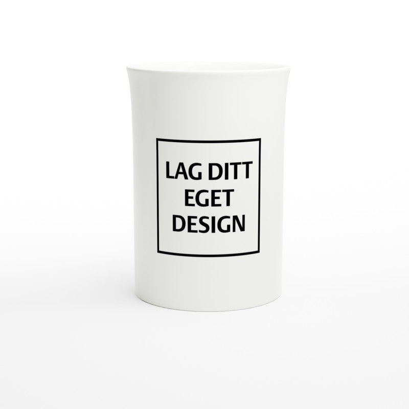 Hvidt Porcelæn Slim Krus | Eget Tryk