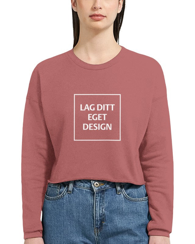 Design din egen Cropped Sweatshirt Dame | Personlig Genser med Trykk