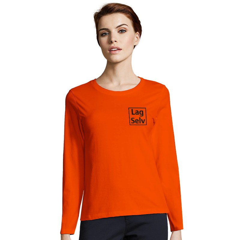 Langærmet T-shirt til kvinder med broderi | Design din egen