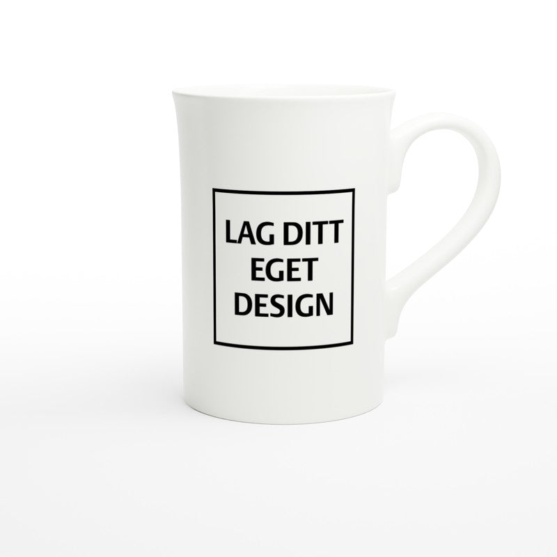 Hvidt Porcelæn Slim Krus | Eget Tryk