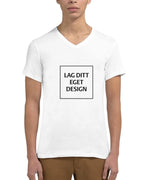 Design din egen Premium Unisex V-hals T-shirt med eget tryk