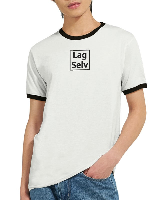 Unisex Ringer T-shirt med Broderi - Design Din Egen