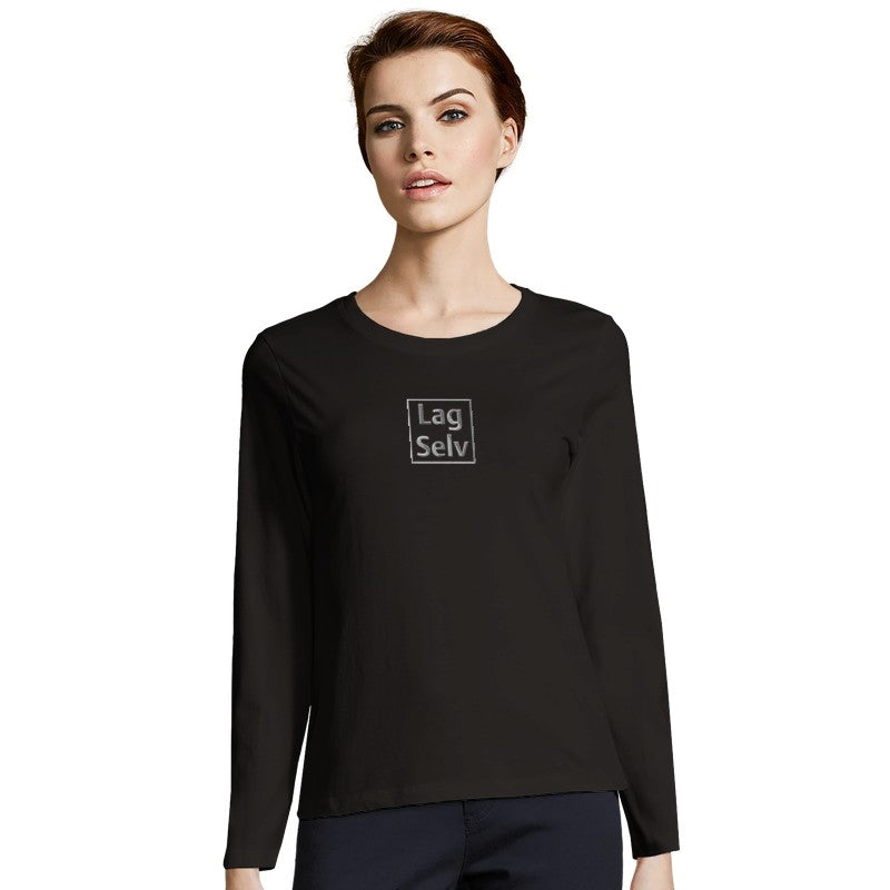 Langærmet T-shirt til kvinder med broderi | Design din egen