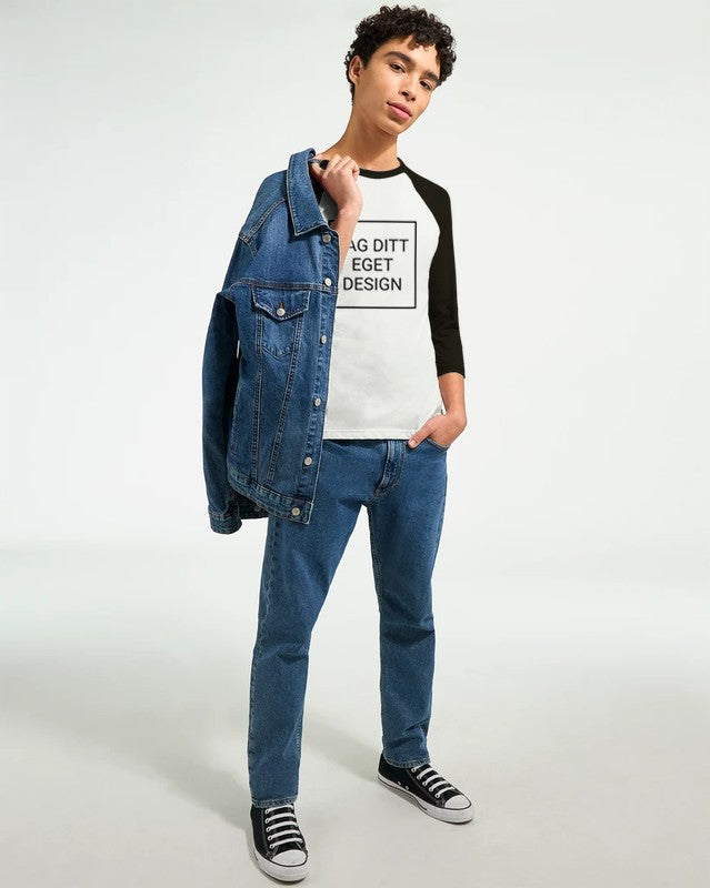 Unisex Raglan T-shirt med 3/4 Ærmer – Skab Dit Unikke Design