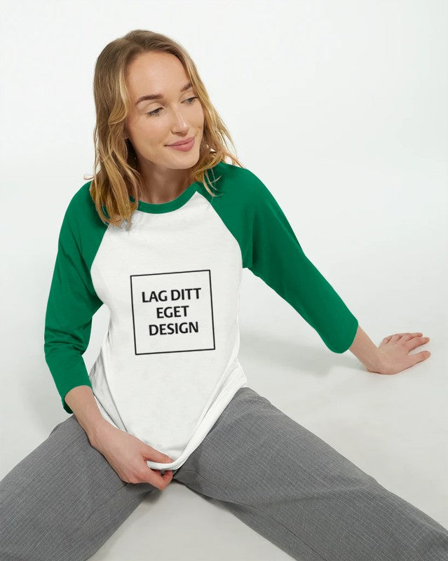 Unisex Raglan T-shirt med 3/4 Ærmer – Skab Dit Unikke Design