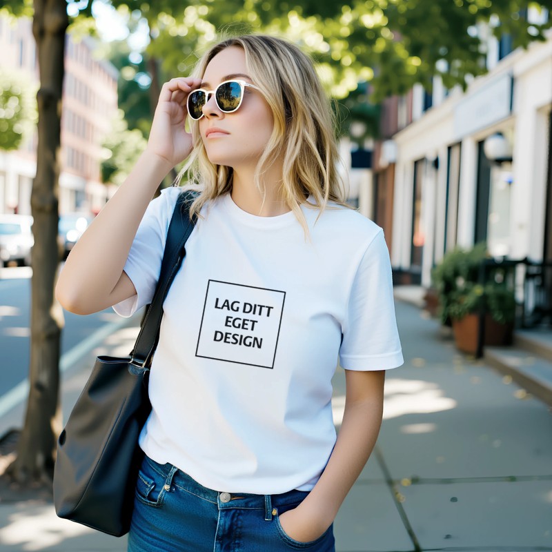 Premium Unisex Crewneck T-skjorte | Design din egen med eget trykk