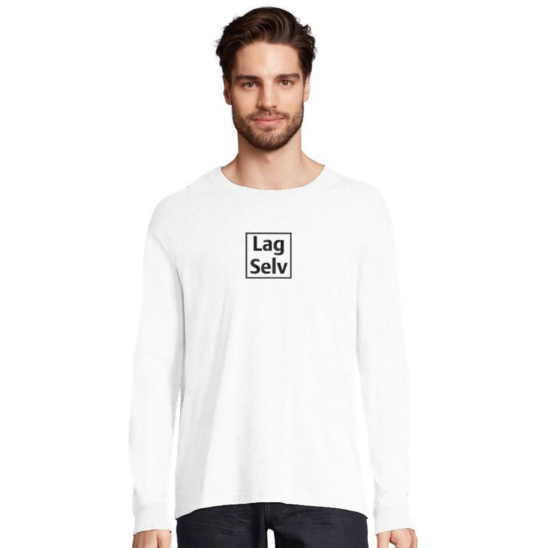 Design din egen økologiske langærmede t-shirt med personligt broderi