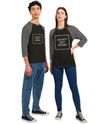 Unisex Raglan T-shirt med 3/4 Ærmer – Skab Dit Unikke Design