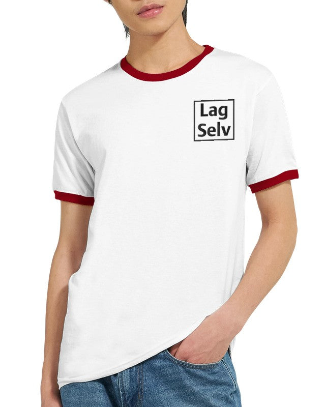 Unisex Ringer T-shirt med Broderi - Design Din Egen