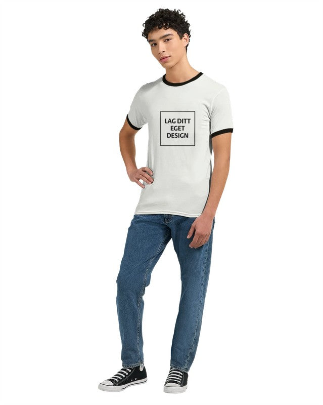 Unisex Ringer T-skjorte med Eget Trykk