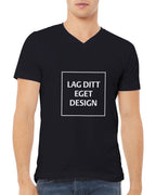 Design din egen Premium Unisex V-hals T-shirt med eget tryk