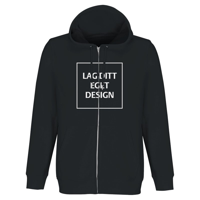 Økologisk Hættetrøje med Eget Tryk | Unisex Hættetrøje med Lynlås