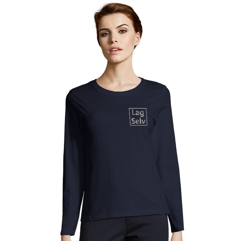 Langærmet T-shirt til kvinder med broderi | Design din egen