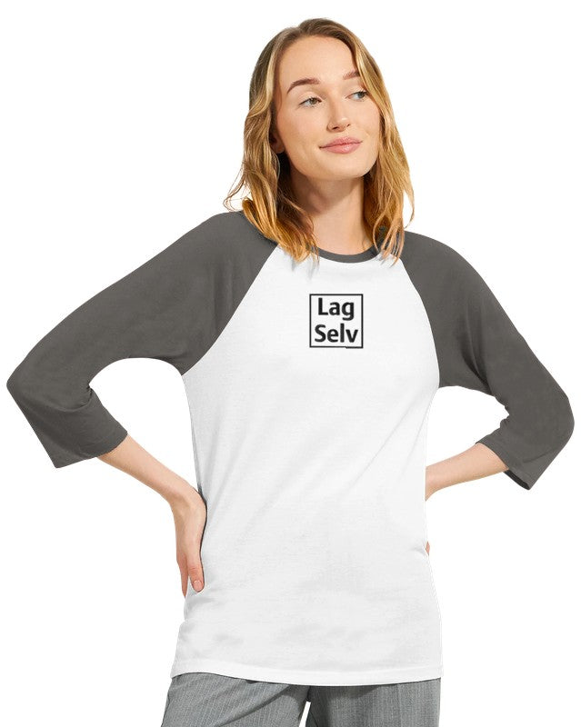 Lav din egen Unisex Raglan T-shirt med 3/4 ærmer | Med Eget Broderi