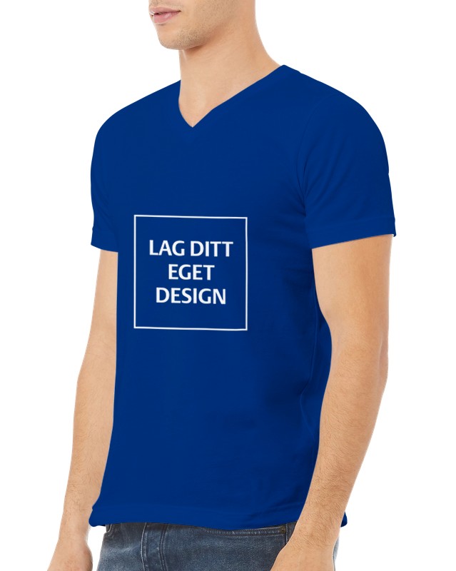 Design din egen Premium Unisex V-hals T-shirt med eget tryk