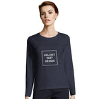 Design din egen figursyede langærmede t-shirt til kvinder med eget tryk