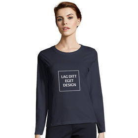 Design din egen figursyede langærmede t-shirt til kvinder med eget tryk