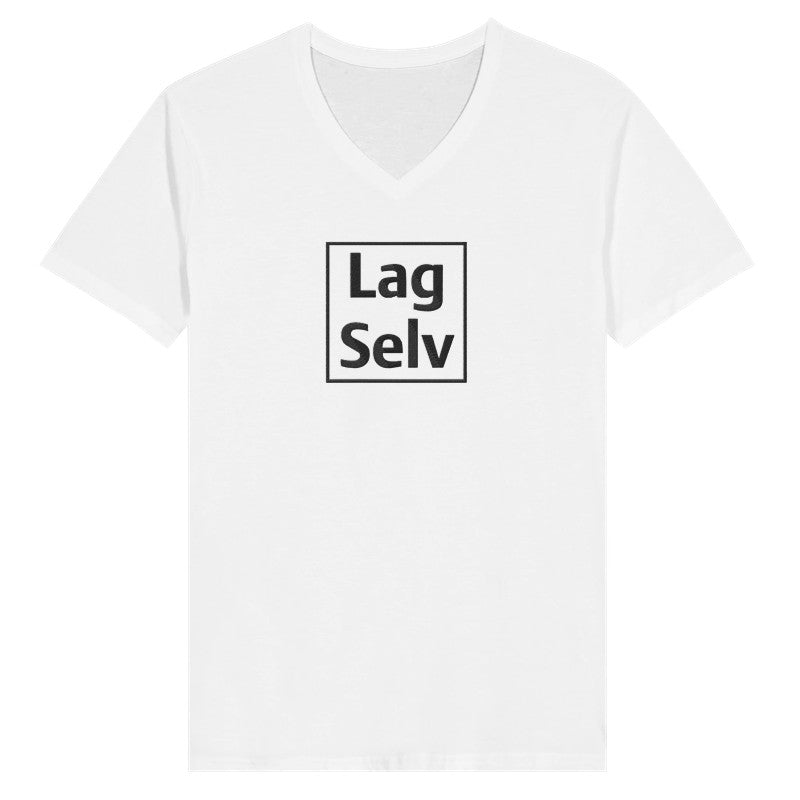 Design din egen Premium Unisex T-shirt med V-hals og personligt broderi