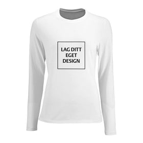 Design din egen figursyede langærmede t-shirt til kvinder med eget tryk