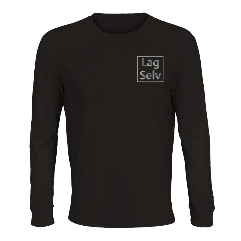 Design din egen økologiske langærmede t-shirt med personligt broderi